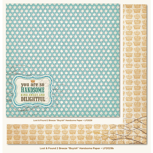 My Mind's Eye - Lost and Found 2 Collection - Breeze - 12 x 12 Double Sided Glitter Paper - Boyish Handsome