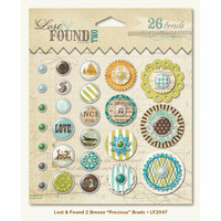 My Mind's Eye - Lost and Found 2 Collection - Breeze - Decorative Brads with Glitter Accents - Precious