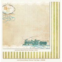 My Mind's Eye - Lost and Found 2 Collection - Breeze - 12 x 12 Double Sided Glitter Paper - Precious Train
