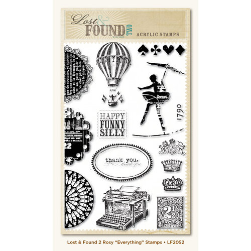 My Mind's Eye - Lost and Found 2 Collection - Rosy - Clear Acrylic Stamps - Everything