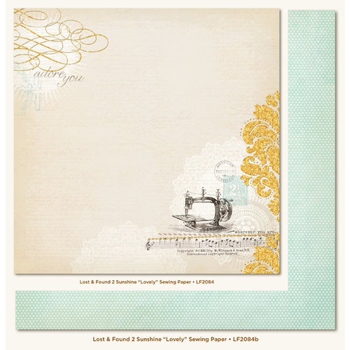 My Mind's Eye - Lost and Found 2 Collection - Sunshine - 12 x 12 Double Sided Glitter Paper - Lovely Sewing
