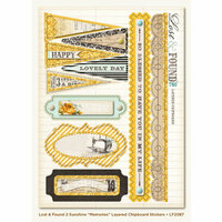 My Mind's Eye - Lost and Found 2 Collection - Sunshine - 3 Dimensional Chipboard Stickers with Glitter Accents - Memories