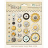 My Mind's Eye - Lost and Found 2 Collection - Sunshine - Decorative Brads with Glitter Accents - Sunshine