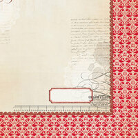 My Mind's Eye - Lost and Found 3 Collection - Ruby - 12 x 12 Double Sided Glitter Paper - Floral and Lace