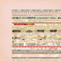 My Mind's Eye - Lost and Found 3 Collection - Ruby - 12 x 12 Double Sided Paper - Collage Stripe