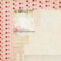 My Mind's Eye - Lost and Found 3 Collection - Ruby - 12 x 12 Double Sided Paper - Pink Lace