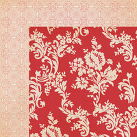 My Mind's Eye - Lost and Found 3 Collection - Ruby - 12 x 12 Double Sided Paper - Red Floral