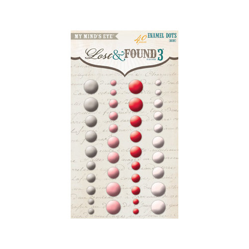 My Mind's Eye - Lost and Found 3 Collection - Ruby - Self Adhesive Enamel Dots