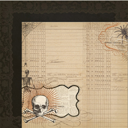 My Mind's Eye - Lost and Found Collection - Halloween - 12 x 12 Double Sided Glitter Paper - Hallows Cottage