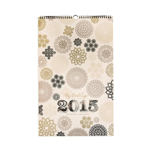 My Minds Eye - Vintage Collection - Calendar with Gold Glitter Accents - 2015