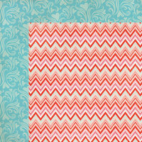 My Mind's Eye - Lucky in Love Collection - 12 x 12 Double Sided Paper - Chevron