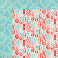My Mind's Eye - Lucky in Love Collection - 12 x 12 Double Sided Paper - Hugs and Kisses