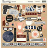 My Minds Eye - Hey Mister Collection - 12 x 12 Chipboard Stickers - Elements