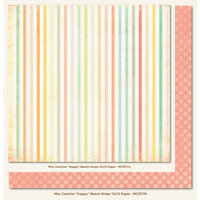 My Mind's Eye - Miss Caroline Collection - Howdy Doody - 12 x 12 Double Sided Paper - Happy Beach Stripe