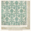 My Mind's Eye - Miss Caroline Collection - Fiddlesticks - 12 x 12 Double Sided Paper - You and Me Damask