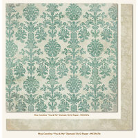 My Mind's Eye - Miss Caroline Collection - Fiddlesticks - 12 x 12 Double Sided Paper - You and Me Damask