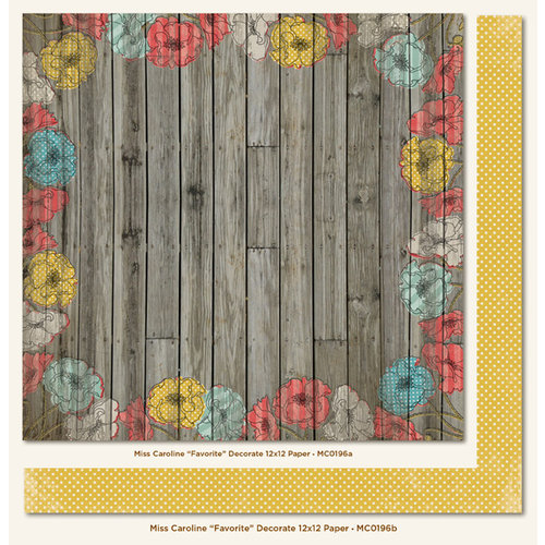 My Mind's Eye - Miss Caroline Collection - Dolled Up - 12 x 12 Double Sided Paper - Favorite Decorate
