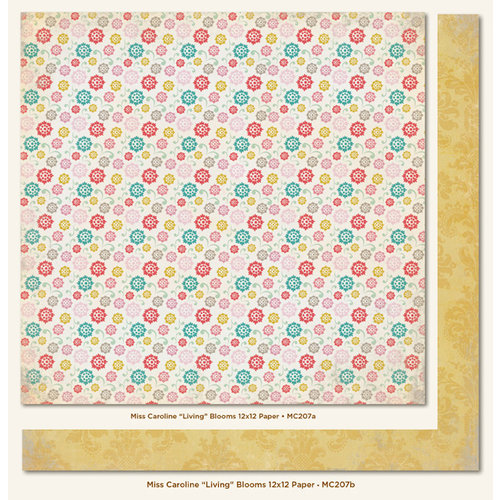 My Mind's Eye - Miss Caroline Collection - Dolled Up - 12 x 12 Double Sided Paper - Living Blooms