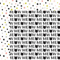 My Minds Eye - Meow Collection - 12 x 12 Double Sided Paper - Here Kitty Kitty