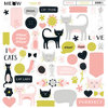 My Minds Eye - Meow Collection - 12 x 12 Chipboard Stickers - Elements