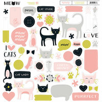My Minds Eye - Meow Collection - 12 x 12 Chipboard Stickers - Elements