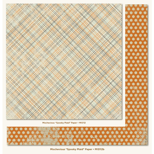 My Mind's Eye - Mischievous Collection - Halloween - 12 x 12 Double Sided Paper - Spooky Plaid