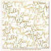 My Minds Eye - Christmas on Market Street Collection - 12 x 12 Vellum Paper with Foil Accents - Golden Words