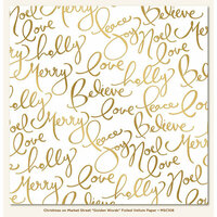 My Minds Eye - Christmas on Market Street Collection - 12 x 12 Vellum Paper with Foil Accents - Golden Words