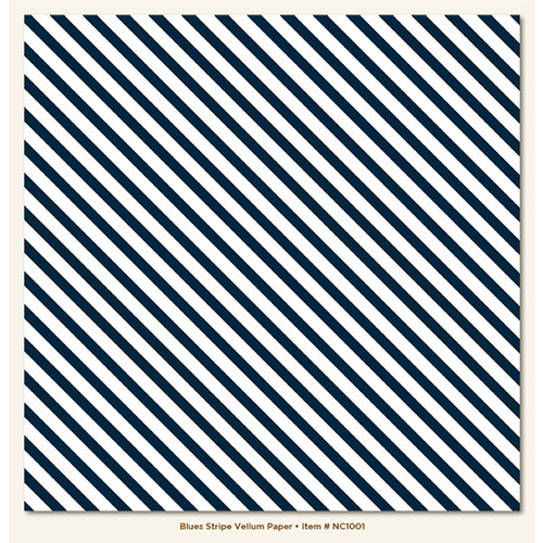 My Minds Eye - Necessities Collection - Blues - 12 x 12 Vellum Paper - Stripe