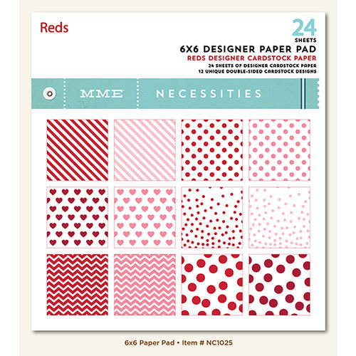 My Mind's Eye - Necessities Collection - Reds - 6 x 6 Paper Pad