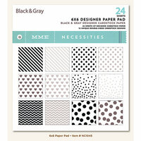 My Mind's Eye - Necessities Collection - Black and Gray - 6 x 6 Paper Pad