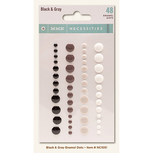 My Mind's Eye - Necessities Collection - Black and Gray - Enamel Dots