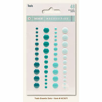 My Mind's Eye - Necessities Collection - Teals - Enamel Dots
