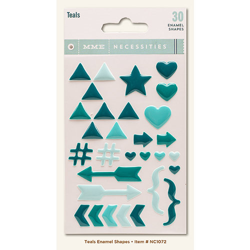 My Minds Eye - Necessities Collection - Teals - Enamel Shapes