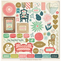 My Mind's Eye - Now and Then Collection - Oh Happy Day - 12 x 12 Chipboard Stickers