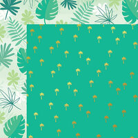 My Minds Eye - Palm Beach Collection - 12 x 12 Double Sided Paper with Foil Accents - Palm Trees