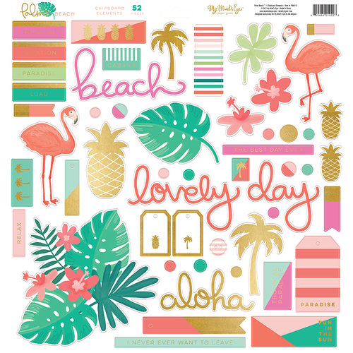 My Minds Eye - Palm Beach Collection - 12 x 12 Chipboard Stickers - Elements