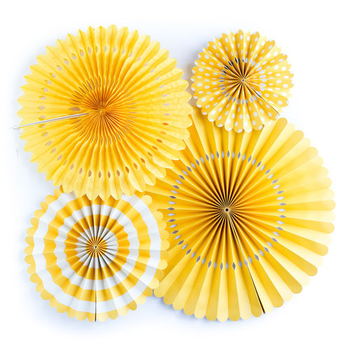 My Minds Eye - Basics Collection - Party Fans - Yellow