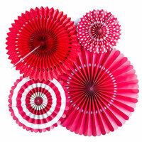 My Minds Eye - Basics Collection - Party Fans - Red