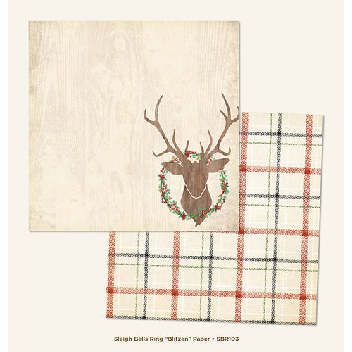 My Minds Eye - Sleigh Bells Ring Collection - Christmas - 12 x 12 Double Sided Paper - Blitzen