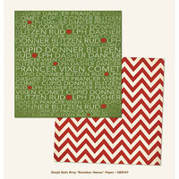 My Minds Eye - Sleigh Bells Ring Collection - Christmas - 12 x 12 Double Sided Paper - Reindeer Names