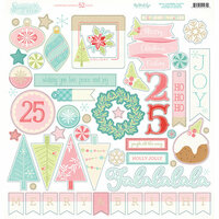 My Minds Eye - Sugar Plum Collection - Christmas - 12 x 12 Chipboard Stickers - Elements
