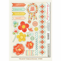 My Mind's Eye - The Sweetest Thing Collection - Tangerine - Chipboard Stickers - Wonderful Elements