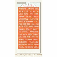 My Mind's Eye - The Sweetest Thing Collection - Tangerine - Cardstock Stickers - Tiny Word - Wonderful