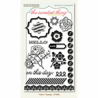 My Mind's Eye - The Sweetest Thing Collection - Tangerine - Clear Acrylic Stamps - Hello