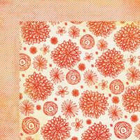 My Mind's Eye - The Sweetest Thing Collection - Tangerine - 12 x 12 Double Sided Paper - Sunshine Blossom
