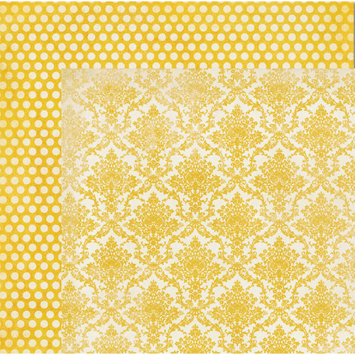 My Mind's Eye - The Sweetest Thing Collection - Honey - 12 x 12 Double Sided Paper - Simply Lovely Damask