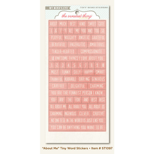 My Mind's Eye - The Sweetest Thing Collection - Lavender - Cardstock Stickers - Tiny Word - About Me