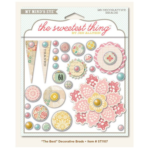 My Mind's Eye - The Sweetest Thing Collection - Lavender - Decorative Brads - The Best