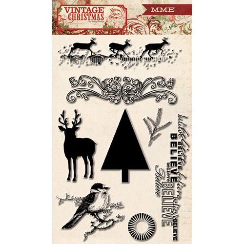 My Mind's Eye - Vintage Christmas Collection - Clear Acrylic Stamps